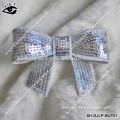 Bowknot bow tie shape special Hot Fix sequin design silver color